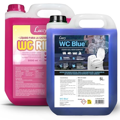 Pack WC Rinse 5L + WC Blue 5L | Aditivo para Cisterna del Inodoro y Aditivo para Aguas Negras de Caravanas y Campers