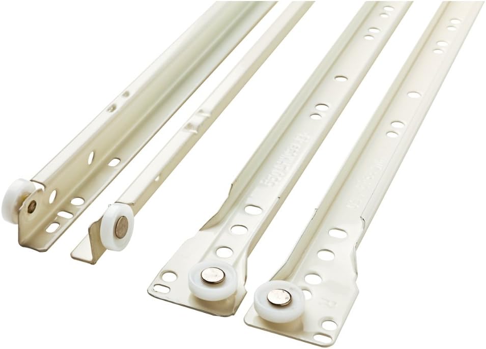 Laurey 10522 White Bottom Mount Euro Slide-22 Inch-Pair Drawer Slide ...