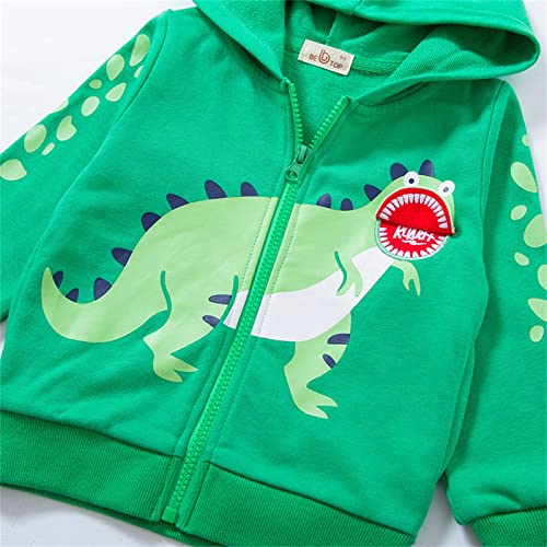 Boys Fall Jacket Kids Toddler Baby Girls Boys Autumn Winter Dinosaur Cartoon Print Cotton Hooded Long Sleeve2
