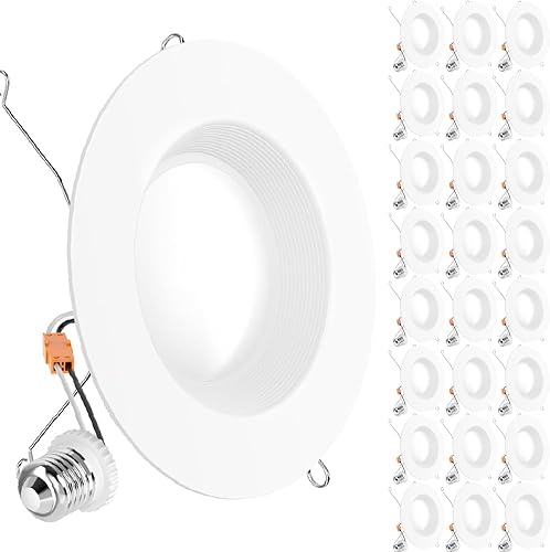 Miniatura 8 de Sunco Lighting Paquete de 24 luces LED para latas de 56 pulgadas, iluminación empotrada, borde deflector, regulable, luz diurna de 5000 K, 13 W  75