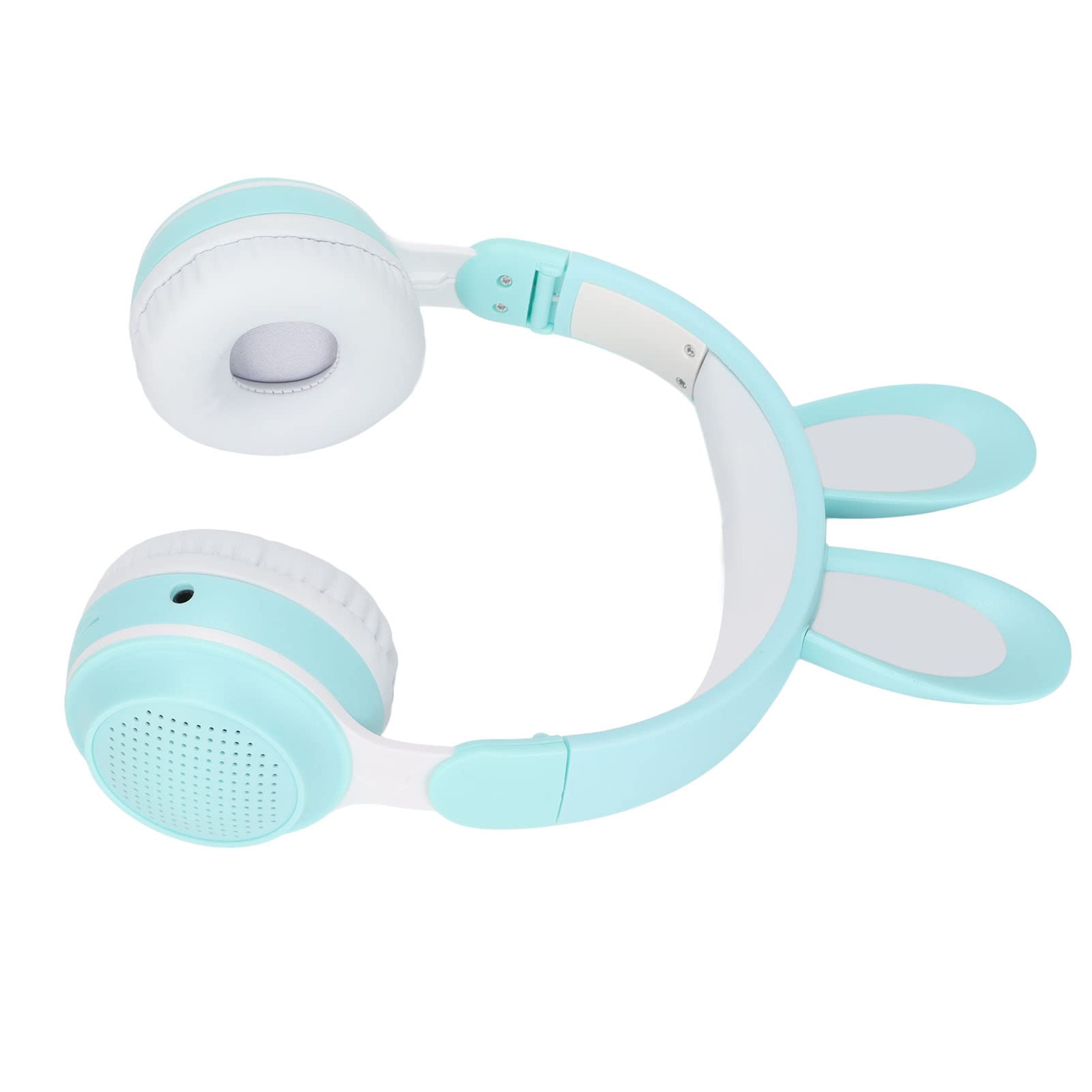 Auriculares para Niños, Auriculares Bluetooth 5.0 con Oreja de Conejo, Auriculares Inalámbricos Plegables con Luz LED sobre la Oreja, Soporte TF/AUX, Regalos para Niños, Niños Pequeños,(Verde)