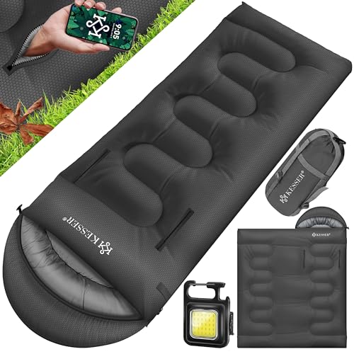 KESSER® Schlafsack Outdoor 220cm x 83cm | Deckenschlafsack 3-4 Jahreszeiten | Camping-Sleeping-Bag für Erwachsene | Leicht Tragbar Warm & Wasserabweisend inkl. Campinglampe & Seitentasche Anthrazit KESSER® Schlafsack Outdoor 220cm x 83cm | Deckenschlafsack 3-4 Jahreszeiten | Camping-Sleeping-Bag für Erwachsene | Leicht Tragbar Warm & Wasserabweisend inkl. Campinglampe & Seitentasche Anthrazit