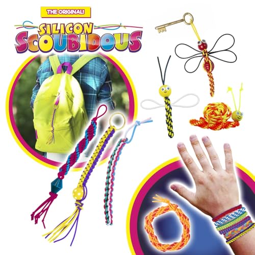 CRAZE SCOUBIDOU Bänder Set XXL – 14 Silikon Scooby Doo Bänder in 14 Farben – Skubidubänder Bastelset für Kinder, kreativ & bunt, ideal für Kindergeburtstag & Geschenke