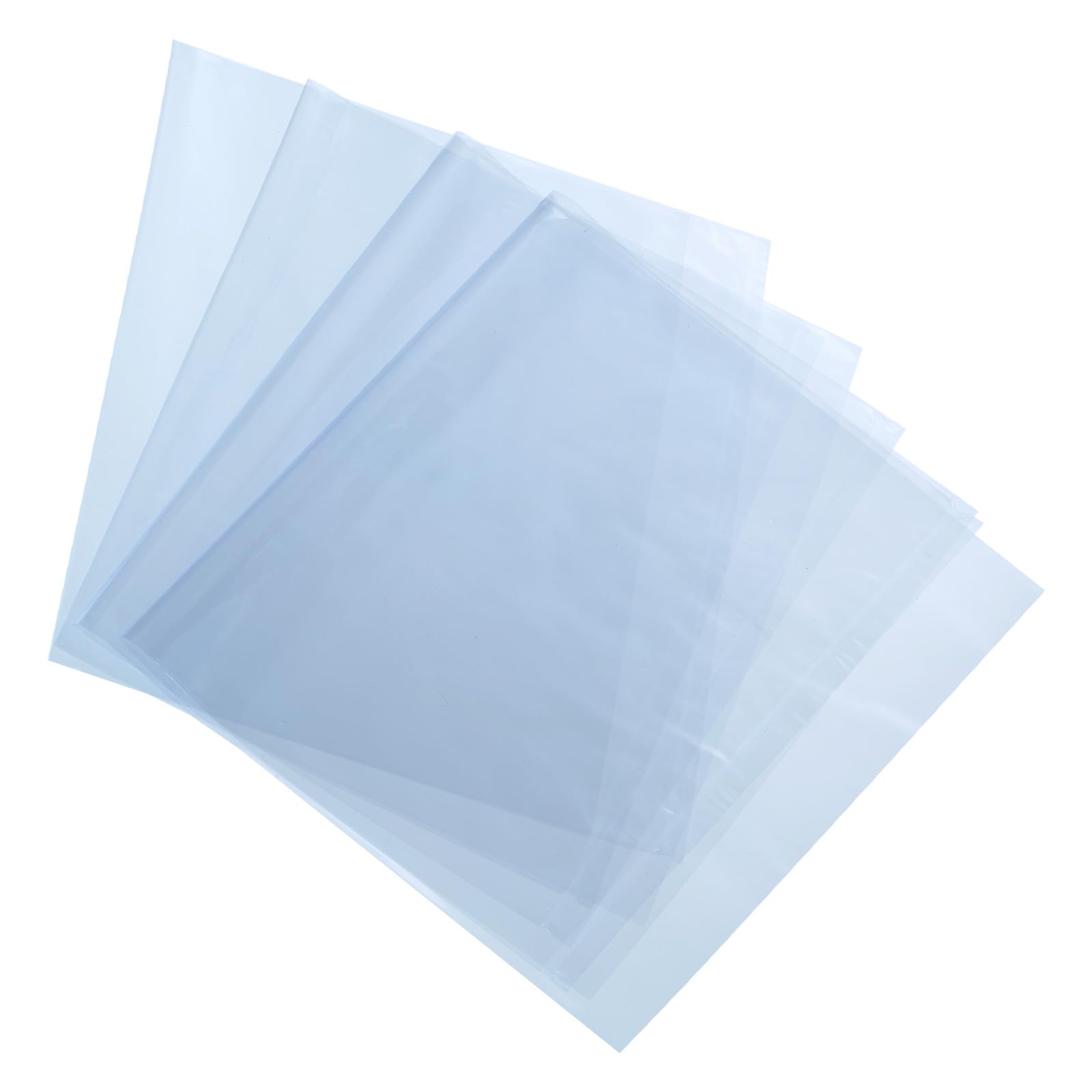 uxcell 100Pcs 16x7 Inch Shrink Wrap Bags, Blue Clear PVC Heat Shrink Wrap for Gift Basket, Bath Soaps, Candles and Homemade DIY Projects