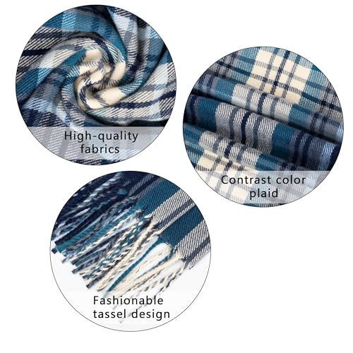 INOGIH Winter Classic Scottish-Tartan-Buffalo-Plaid-Scarf Christmas Soft-Warm-Cashmere Shawl-Wrap with Fringes for Women Men4