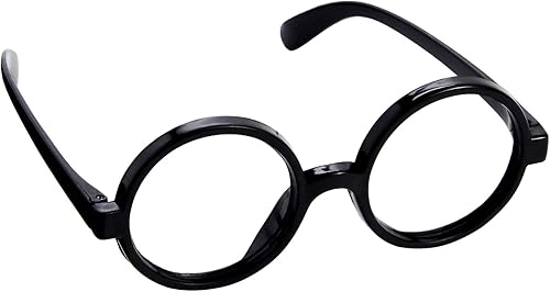 Miniatura 4 de Paquete de 24 lentes de nerd, suministros de fiesta, anteojos redondos negros para disfraces de cosplay