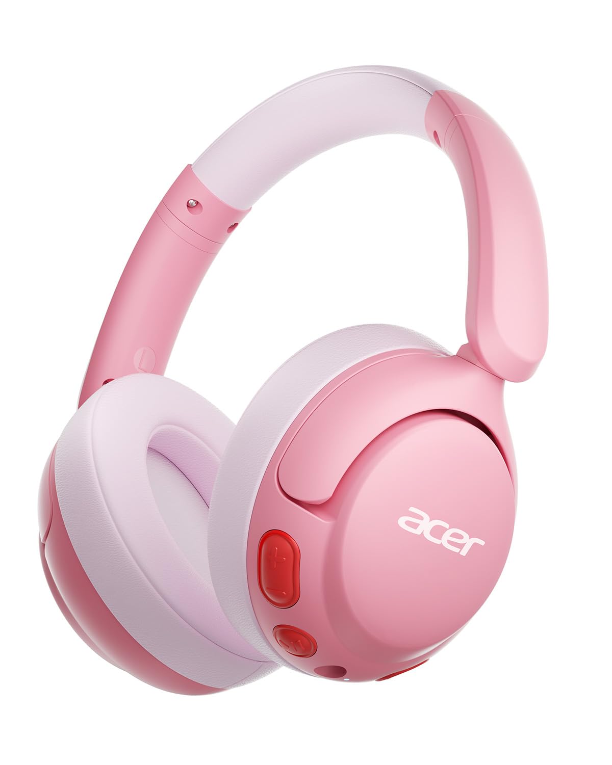 Photo 1 of acer Kids Bluetooth Headphones, 85dB Volume Limiter, Foldable Wireless Over-Ear Headphones for iPad, Travel, 75H Playtime, Bluetooth 5.4, Built-in Mic, Pink