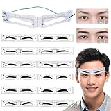 Forahome 眉毛テンプレート 男性専用 12種類セット ストラップ付き 眉を書くのに簡単 眉毛 テンプレート メンズ 眉毛ガイド メイクアップ グッズ 眉毛メイクツール 初心者にも (12種類入り-メンズ用)