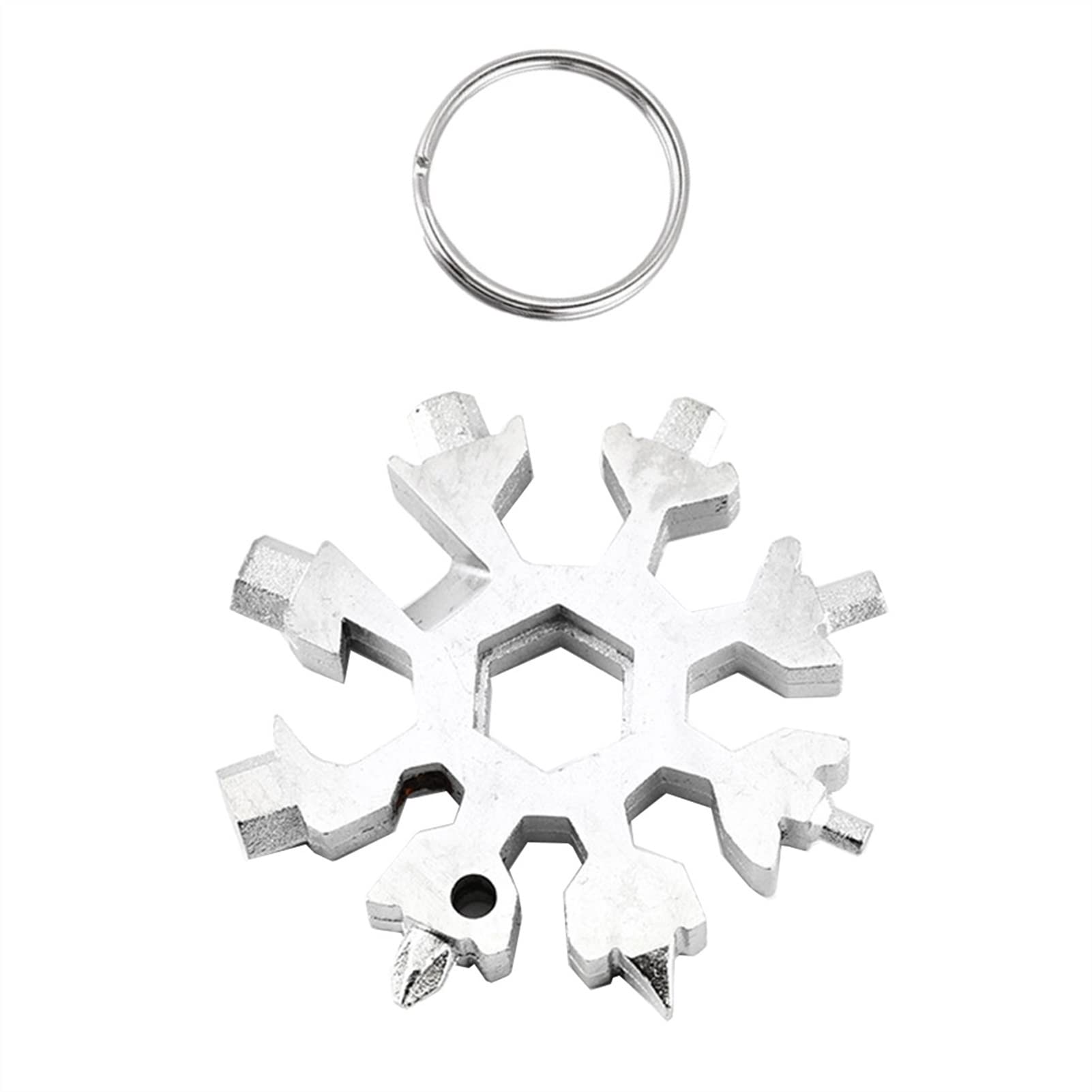 Bkhsgdxj One Color Snowflake Wrench Snowflake Multitool,Screwdriver Spanner, Snow Flakes Wrench Keyring