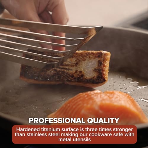 Viking PureGlide Pro 3-Ply Nonstick 10 Piece Cookware Set, Titanium Interior, Oven and Broiler Safe, Induction Ready - Image 4