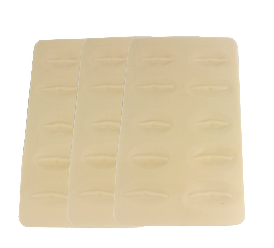 Xiaoyu 3D Tattoo Practice Skin Permanent Makeup Eyebrow Practice Skin, 3PCS, Mouth : Beauty & Personal Care