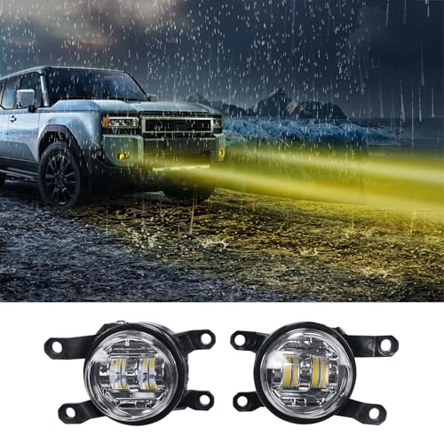 LaIIker Car High Power Fog Lamp for 2024 2025 Toyota Land Cruiser 250 1958 Prado Lc250 J250 Led Lens Front Fog Lamp Decorative Lamp Exterior Modification Accessories
