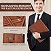 Genuine Leather Professioal Business Portfolio Padfolio Folder with Zipper, Conference Meeting Executive File Legal Document Organizer for Men, Work Portfolio for Meeting and Travel—Brown