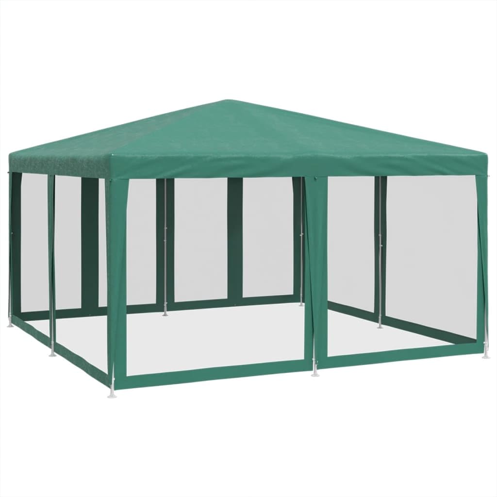 Partyzelt mit 8 Mesh-Wänden & Eisenrahmen, Pavillon mit Wasserdichtes Verdeck & Reißverschlusstür für Grillen Hochzeit, Rot 300 x 898 x 258 cm HDPE