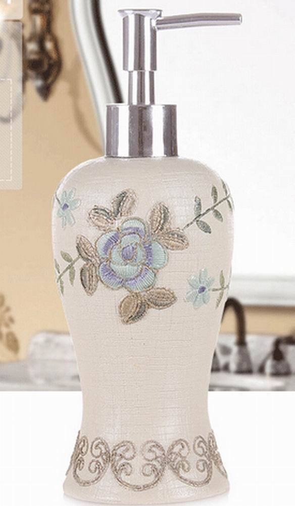 Dispensador de jabón de cerámica, Botella de loción Recargable, [Rosa] Elegante Botella de loción dispensador de jabón de Resina