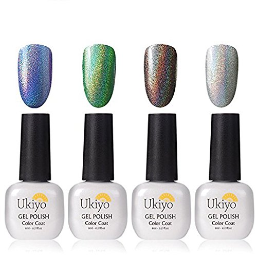 Ukiyo 4pcs Gel Nail Polish Set Rainbow Series Soak off UV LED Gel Lacquer Varnish Pedicure French Nail Art 4 Colors Combo