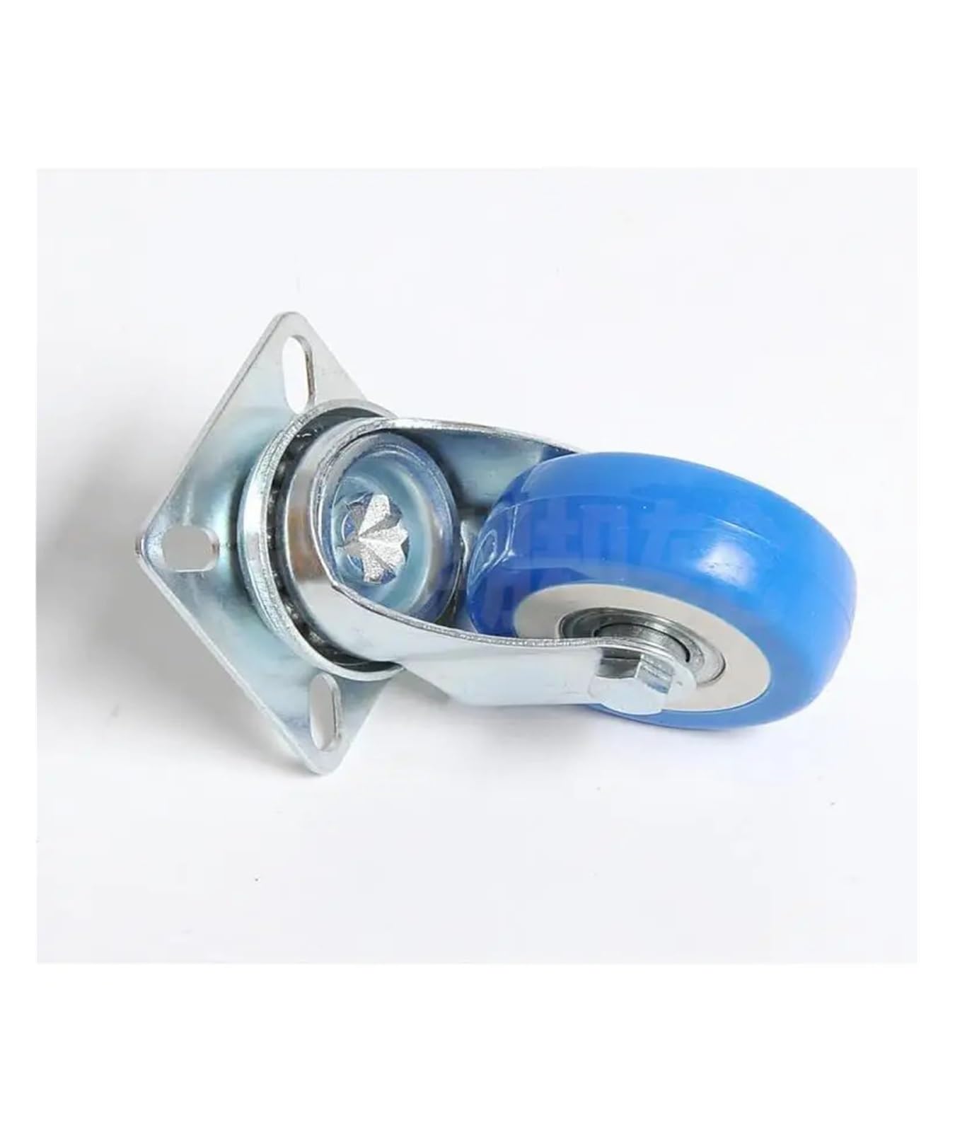 Lot de 4 roues universelles 2" en PVC bleu à double roulement, silencieuses et résistantes à l'usure, plates et amovibles