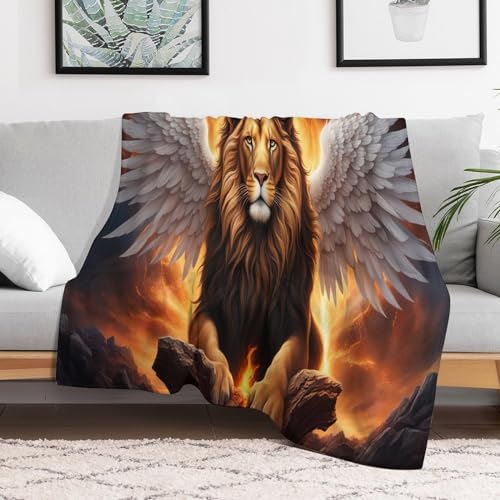 Manta de forro polar de león para sofá y cama 130x150 cm 3