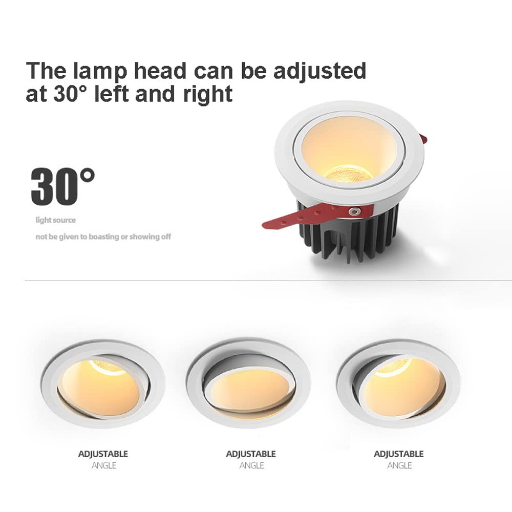 Faretti da incasso a LED da 3,3 pollici Faretti da soffitto da 3 pezzi, IP65 Faretto da incasso antiruggine per montaggio a incasso impermeabile Apparecchio per faretti da doccia per ambienti umidi in