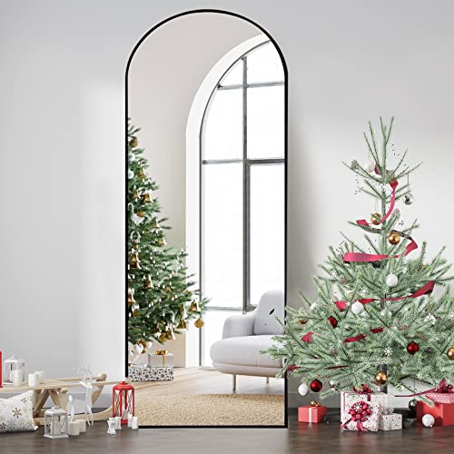Koonmi Miroir de courtoisie à poser ou à poser au mur avec cadre en alliage d'aluminium pour salon et chambre à coucher, 162,6 x 53,3 cm, noir Cover