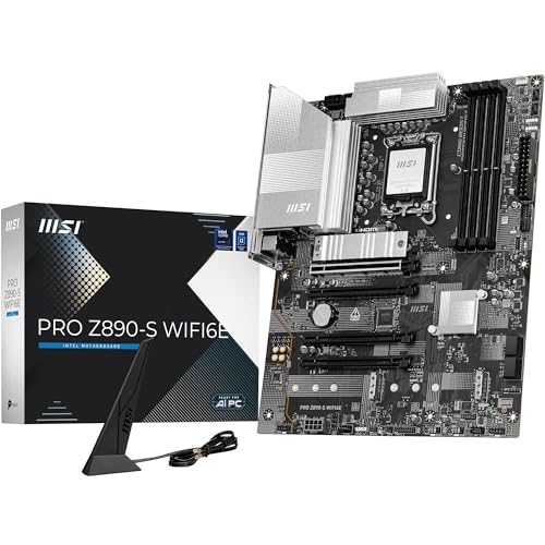 Image of MSI PRO Z890-S WIFI6E Motherboard, ATX - Supports Intel Core Ultra Processors (Series 2), LGA 1851 - DDR5 Memory Boost (8800+ MT /s OC), PCIe 5.0 x16 & 4.0 x16, M.2 Gen5, Wi-Fi 6E, 2.5G LAN
