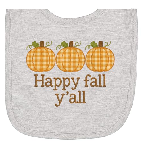 inktastic Happy Fall Y'all Plaid Pumpkins Autumn Newborn Bib