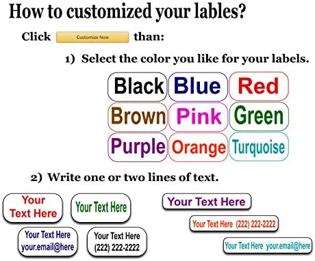 126 Personalized Waterproof Name Labels. Press and Stick Multi use Custom  Name Labels. Highly Durable Customized Name Stickers with Permanent Self ...