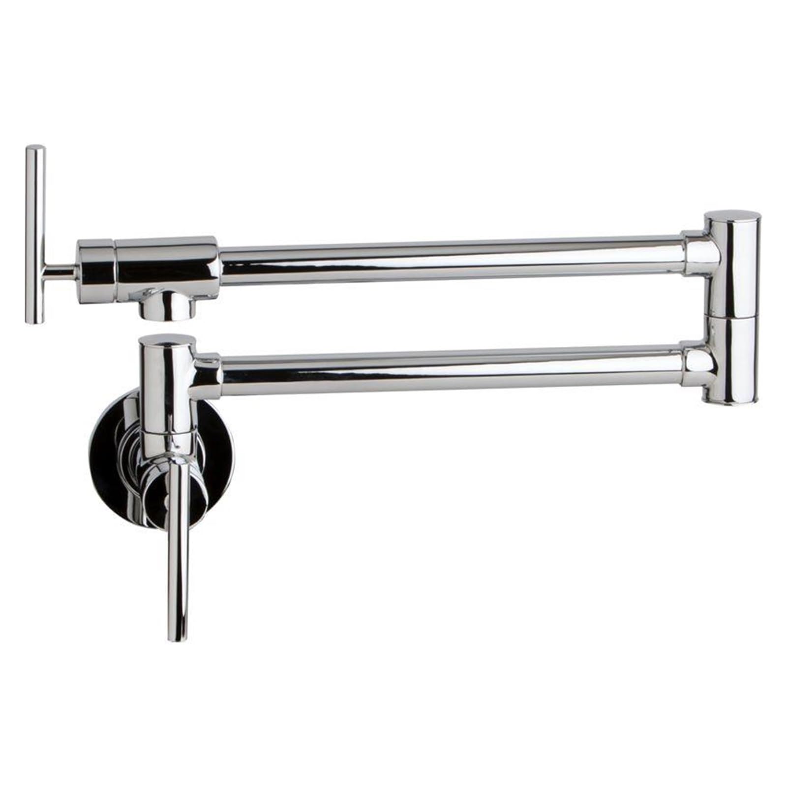 Rubinetto da cucina for montaggio a parete con rubinetto monoforo singolo freddo in ottone massiccio in spazzolato nichel cromato Alba Nero (Color : 61211C)