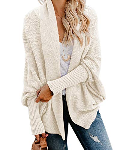 Fashare Womens Open Front Batwing Long Sleeve Chunky Cardigan Sweaters Oversized Knit Jackets