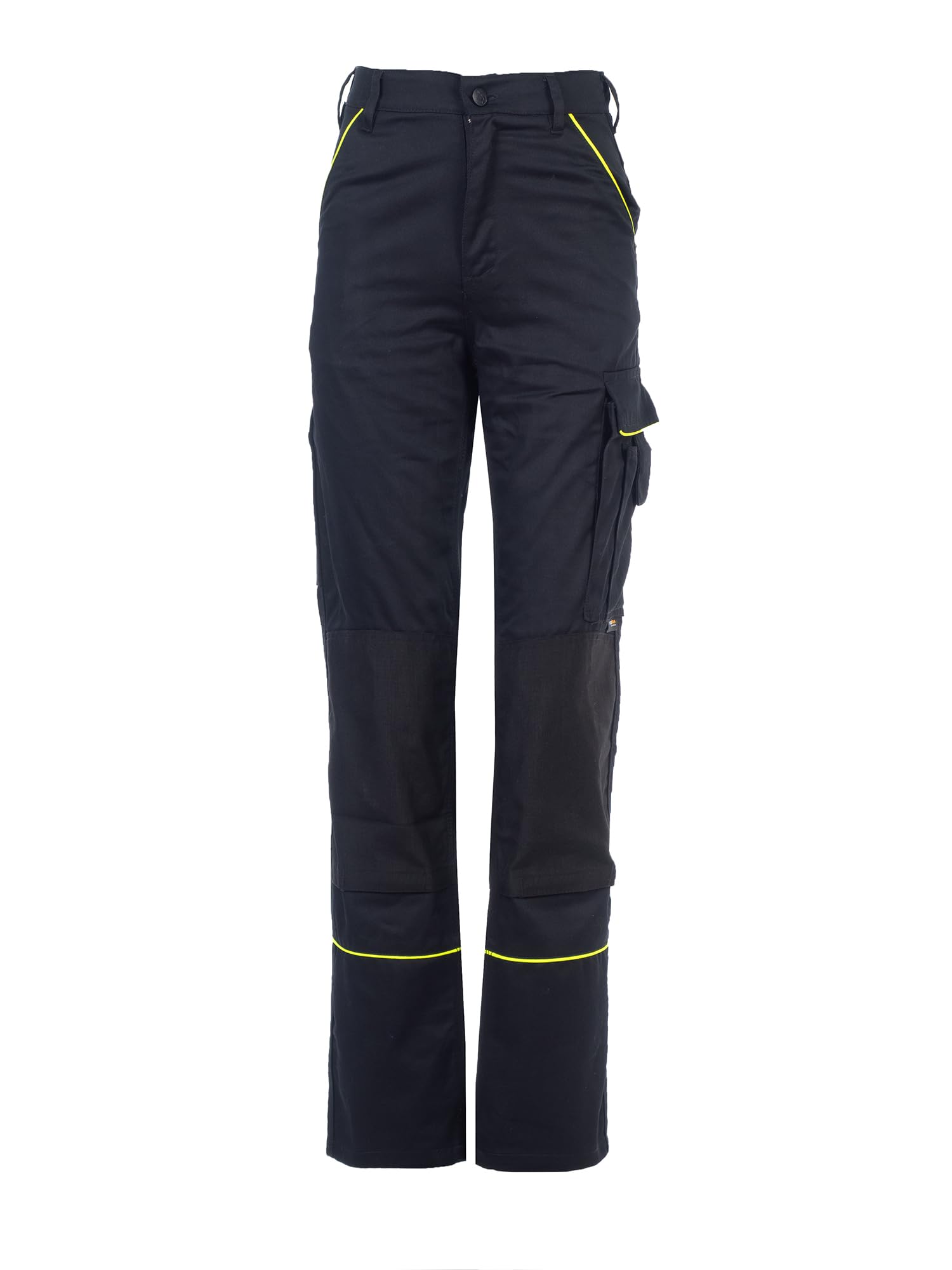 DINOZAVR Fortum Pantalon De Travail Femme Coupe Slim - Pantalon Cargo avec Ceinture Élastique, 2 Poches Avant Et Arrière, Poche À Outils, Renforts Aux Genoux Et Cordura, Poche Cargo