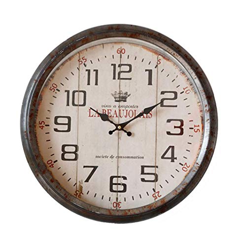 Uhr Klassische traditionelle Wand Kreative Wanddämpfer Digital Runde Schmiedeeisen Retro Industrial Style für Wohnzimmer Cafe (46cm) Modern Art Style