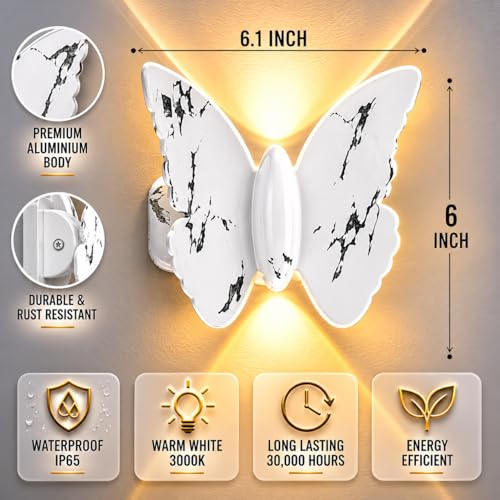 Image of Gesto 12W Waterproof Led Wall Light for Home Decoration - Up Down 2-Way LED Wall Lamp | IP65 Outdoor Fancy Wall Lights for Balcony,Gate,Elevation,Garden,Patio | Decorative Wall Mount Light -Pack of 6
