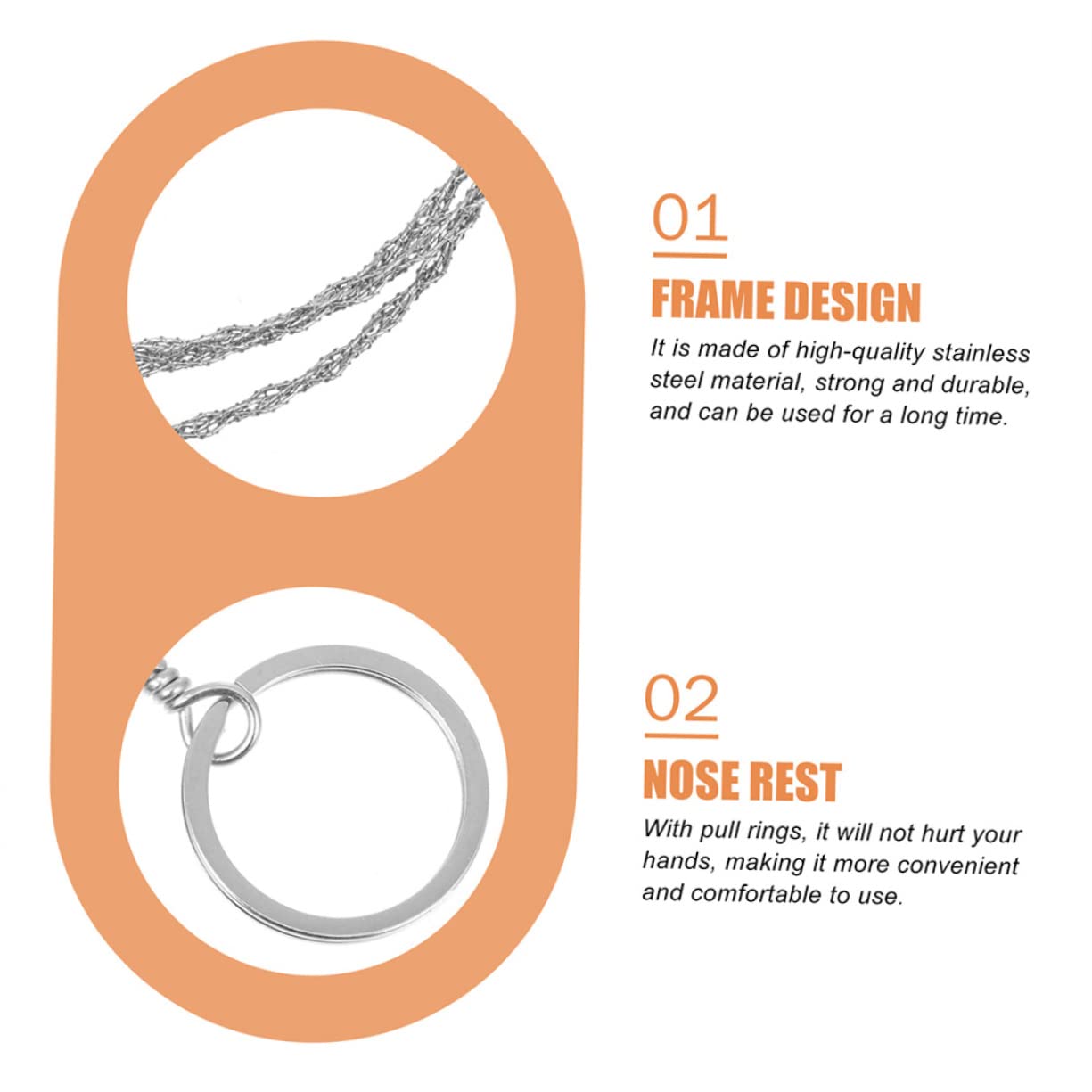 ORFOFE 4pcs Stainless Steel Wire Saws for Outdoor Survival Portable Hand Wire Saws for Camping Hiking and Gardening Compact Emergency Cutting Tool