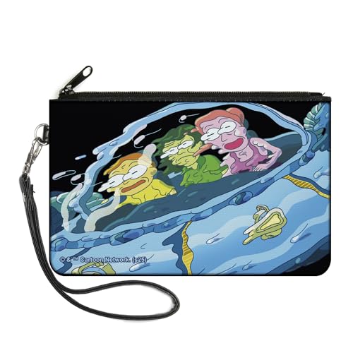 Buckle-Down Rick and Morty Wallet, Zip Clutch, Rick and Morty Morty Bruce Summer Ship Melt Scene, Canvas