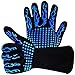 Produktbild GESTAND Grillhandschuhe,Handschuhe Ofenhandschuhe Grill bis zu 800°C Universalgröße Kochhandschuhe Backhandschuhe für BBQ Kochen Backen Schwarz Blau