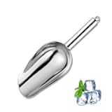 Metal Ice Scoop 6 Oz，Kitchen Ice Scooper for Ice Maker, Small Food Scoops for Bar Party Wedding Pet Dog Food, Stainless Steel Silver