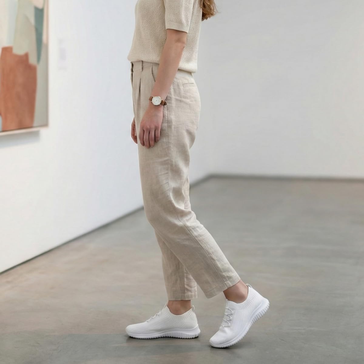 konhill Women's Comfortable Walking Shoes - Tennis Athletic Casual Slip on Sneakers - Image 3