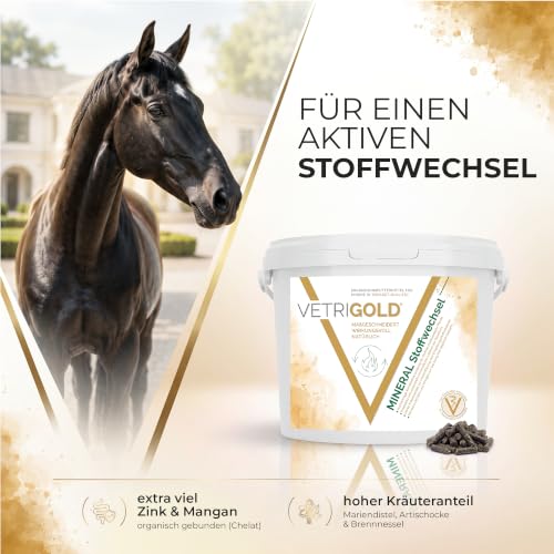 Mineral Stoffwechsel Pellets, Mineralfutter für Pferde, 1,5 kg Eimer
