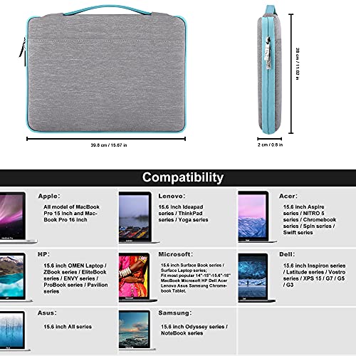 Image of Hseok Laptop Sleeve 15.6-16 Inch Case Briefcase Compatible with MacBook Neo 16, MacBook Pro 16 M5 /M4 /M3 /M2 /M1, MacBook Air 15 M5, XPS 16 and Most 15.6-16 Notebooks,L01G04