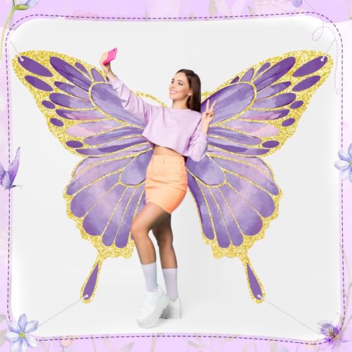 Fondo decorativo grande alas mariposa moradas miniatura 6