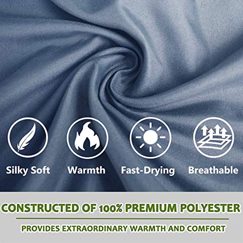 Frelaxy Sleeping Bag Liner with Full-Length Zipper & Pillow Pocket, Comfy & Easy Care Travel & Camping Sheet, 4 Seasons Warm Cold Weather, Adults & Kids Great for Travel, Backpacking, Hiking (Navy) - Thumbnail 2