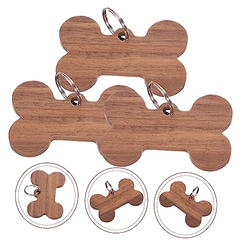 Étiquettes d'identification os de chien gravées médaillon personnalisé collier x3