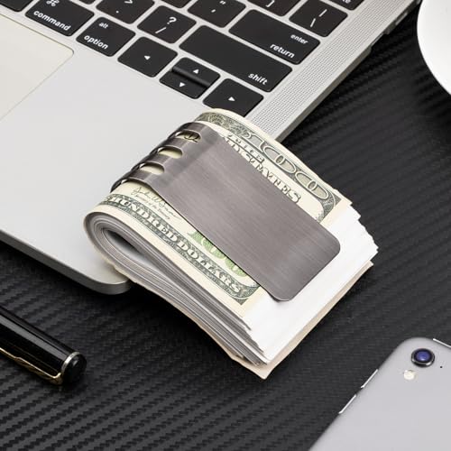 Image of Money Clip Spring Steel Cash Clips Large Capacity Minimalist Front Pocket Wallet (Large Size)