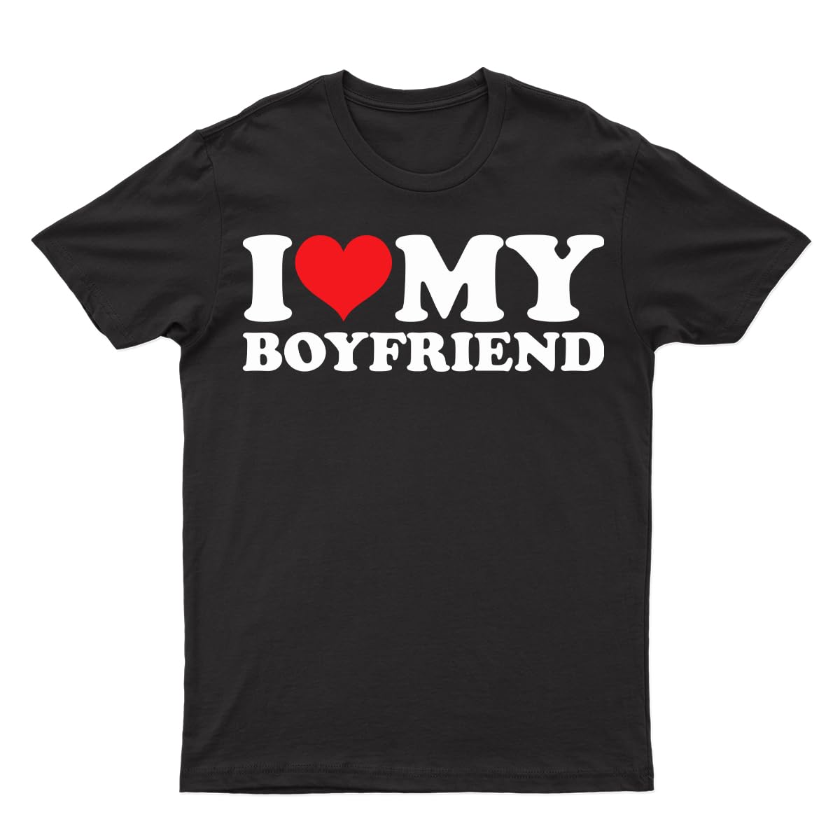 D&TI Love My Boyfriend World's Best Boyfriend Soulmates Forever T-Shirt Men's Unisex Tee Love Top Black S