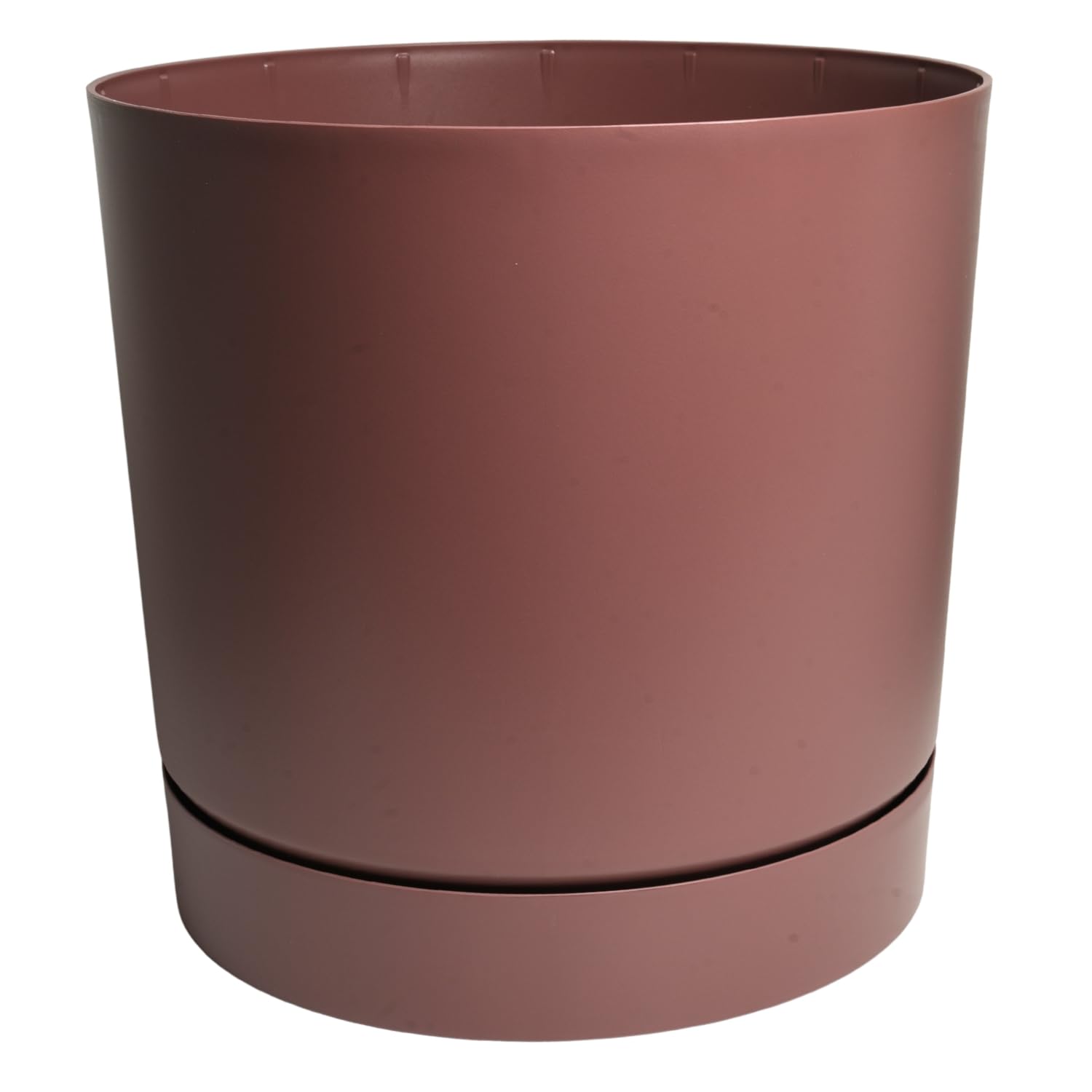 B2C Plant Pots Indoor Outdoor Plastic Marble Concrete Flowerpot Small Medium Large Tubo 5 Colours (Marsala, 18 cm) — image 1