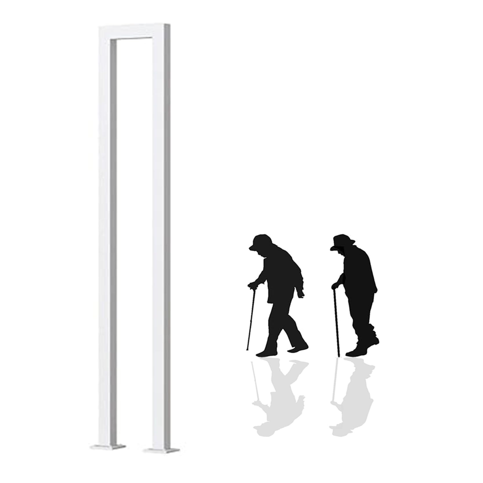 GLDYTVF White Transitional Handrail Fits 1 Steps, Stairs Handrail Railing Metal Hand Rail Picket for Decking Garden, Indoor Outdoor Stairs Banister(Size:2.46ft/75cm)