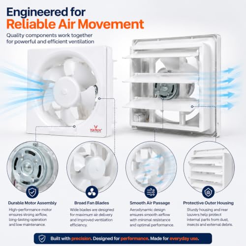 Image of 10 Inch Ventilation Fan 40W | 250mm Sweep | High Speed Air Ventilation Fan for Kitchen Bathroom Office Window & Wall Mount | Low Noise Energy Efficient Motor