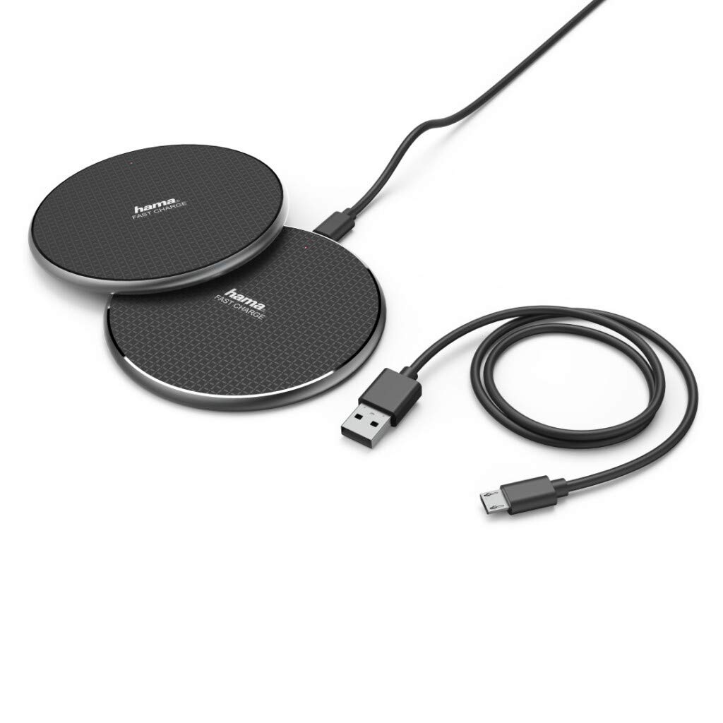 Hama - Caricabatterie wireless QI-FC10S Fabric, nero