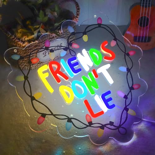 Image of Pugna Friends Don't Lie Neon Signs for Wall Decor Neon Lights for Bedroom Led Signs Suitable for Dormitory Man Cave Christmas Gift