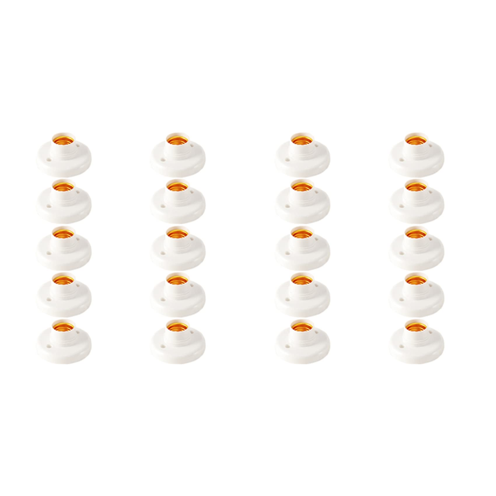 Hndhbfgrt 20Pcs E27 Plastic Lamp Holder Round Lamp Holder Bulb Socket Holder Adapter